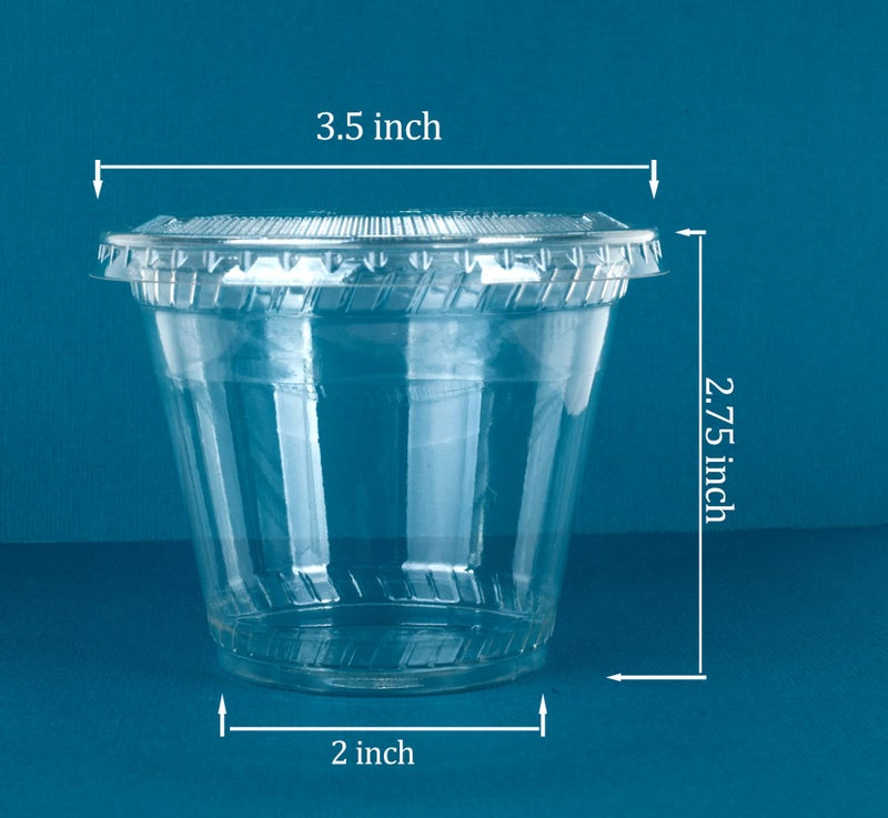 Golden Apple Cup series, 9oz Clear Plastic cups with Flat lids no hole 50sets - Image 2